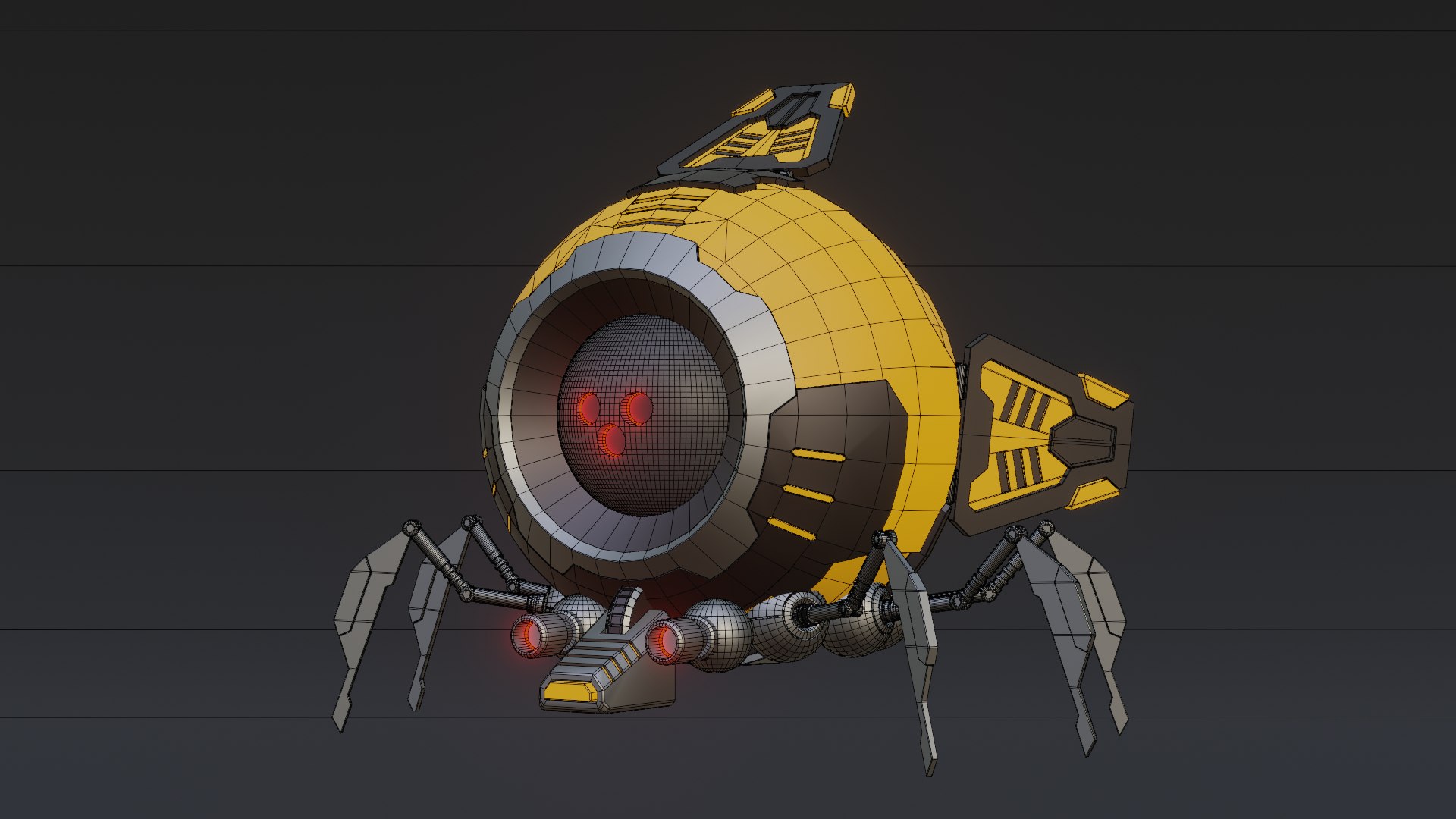 3D Spider robot https://p.turbosquid.com/ts-thumb/Vp/TnWSD0/GM/5/png/1723983460/1920x1080/fit_q87/1436d530c504a6438f7a6747b7349cfe3d102ebe/5.jpg