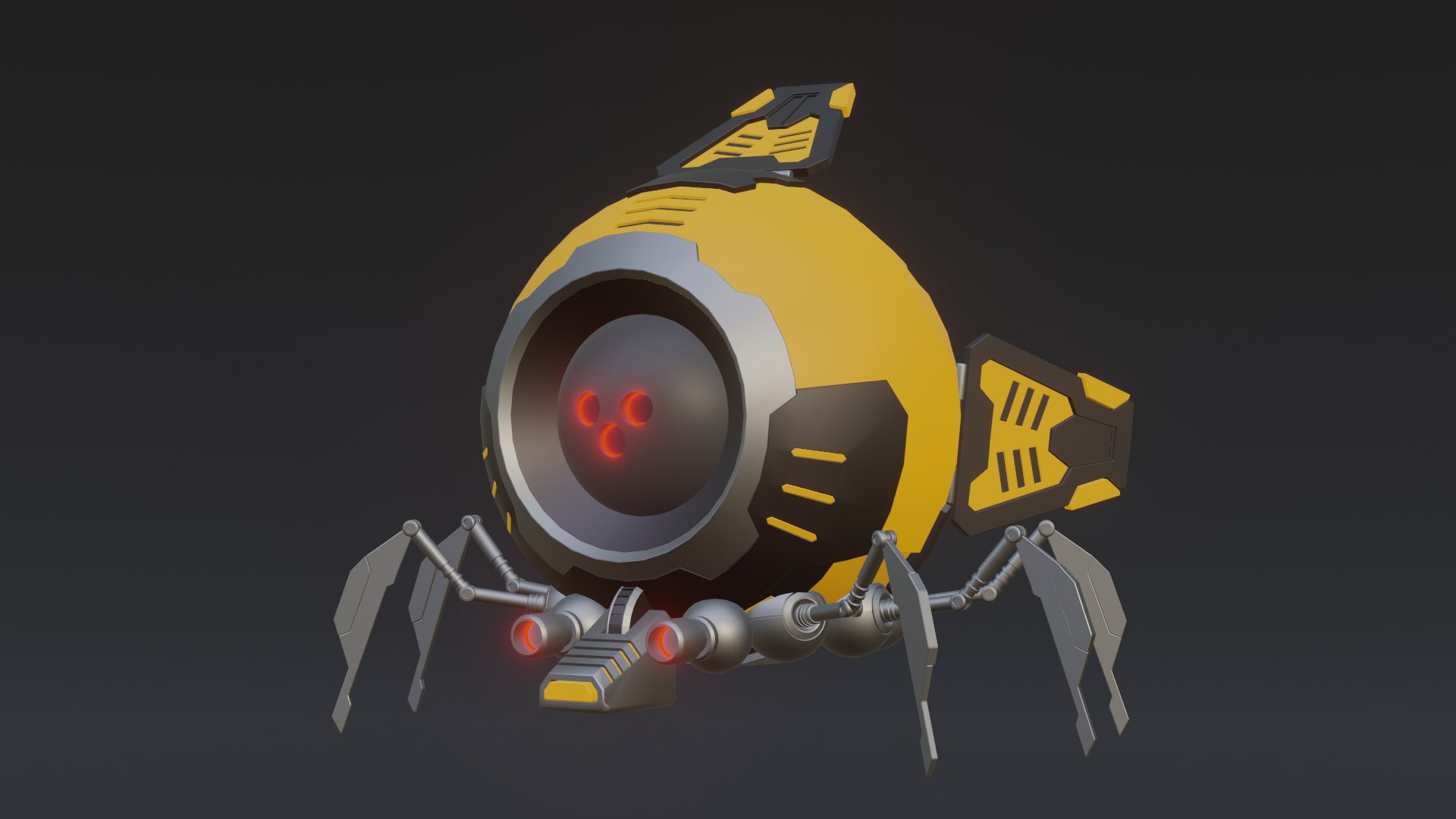 3D Spider robot https://p.turbosquid.com/ts-thumb/Vp/TnWSD0/QL/6/png/1723983479/1920x1080/fit_q87/7430d45e6797fabfabbc96cf1703ca7e60bcfe78/6.jpg