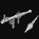 3d model rpg-7 launcher rocket