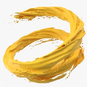 Yellow Splash Vortex 02 3D model