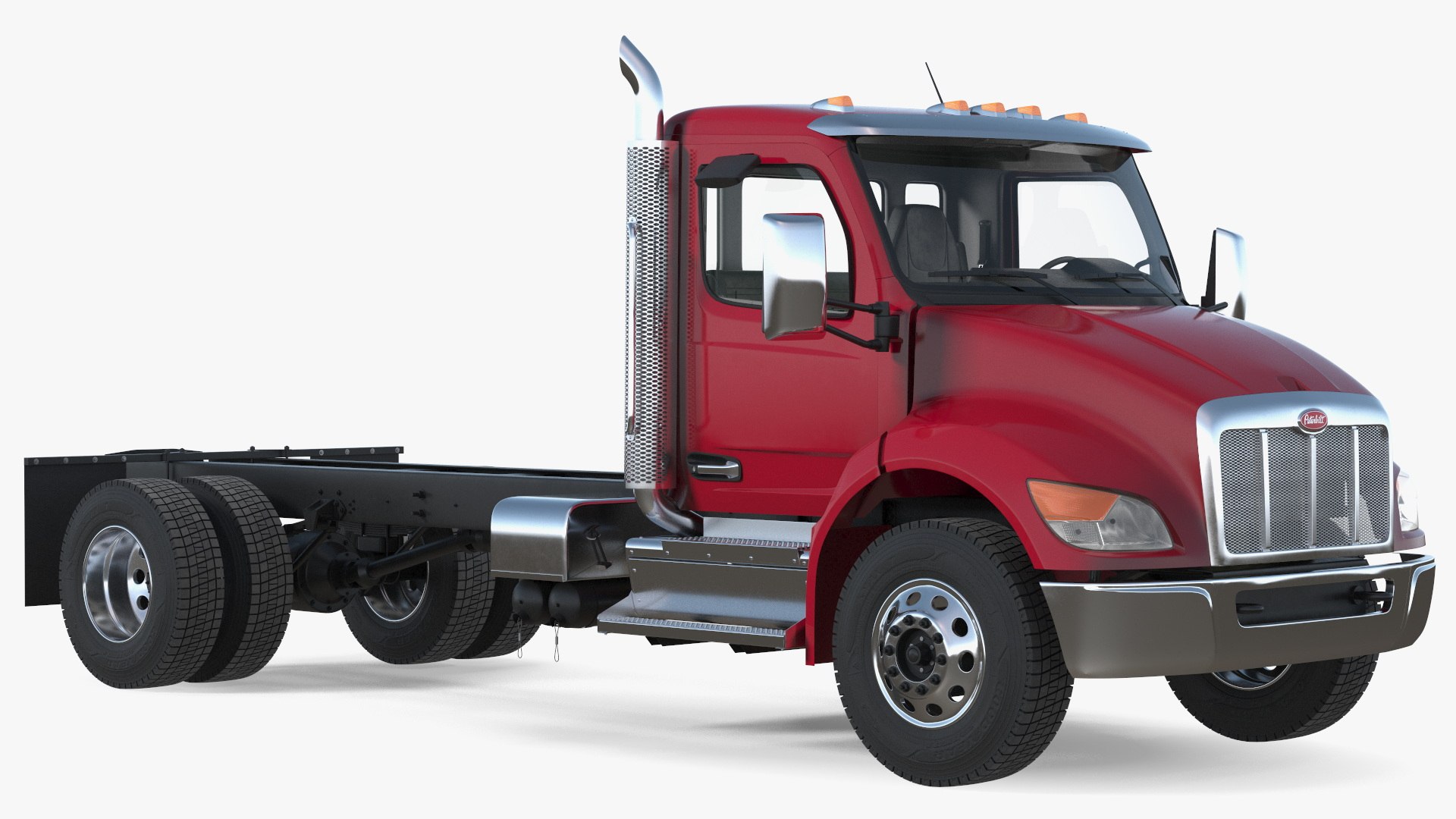 Peterbilt 537 Red Truck 3D model preview
