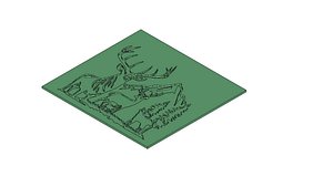 Deer Family Mountain Forest Scene Mold for Casting