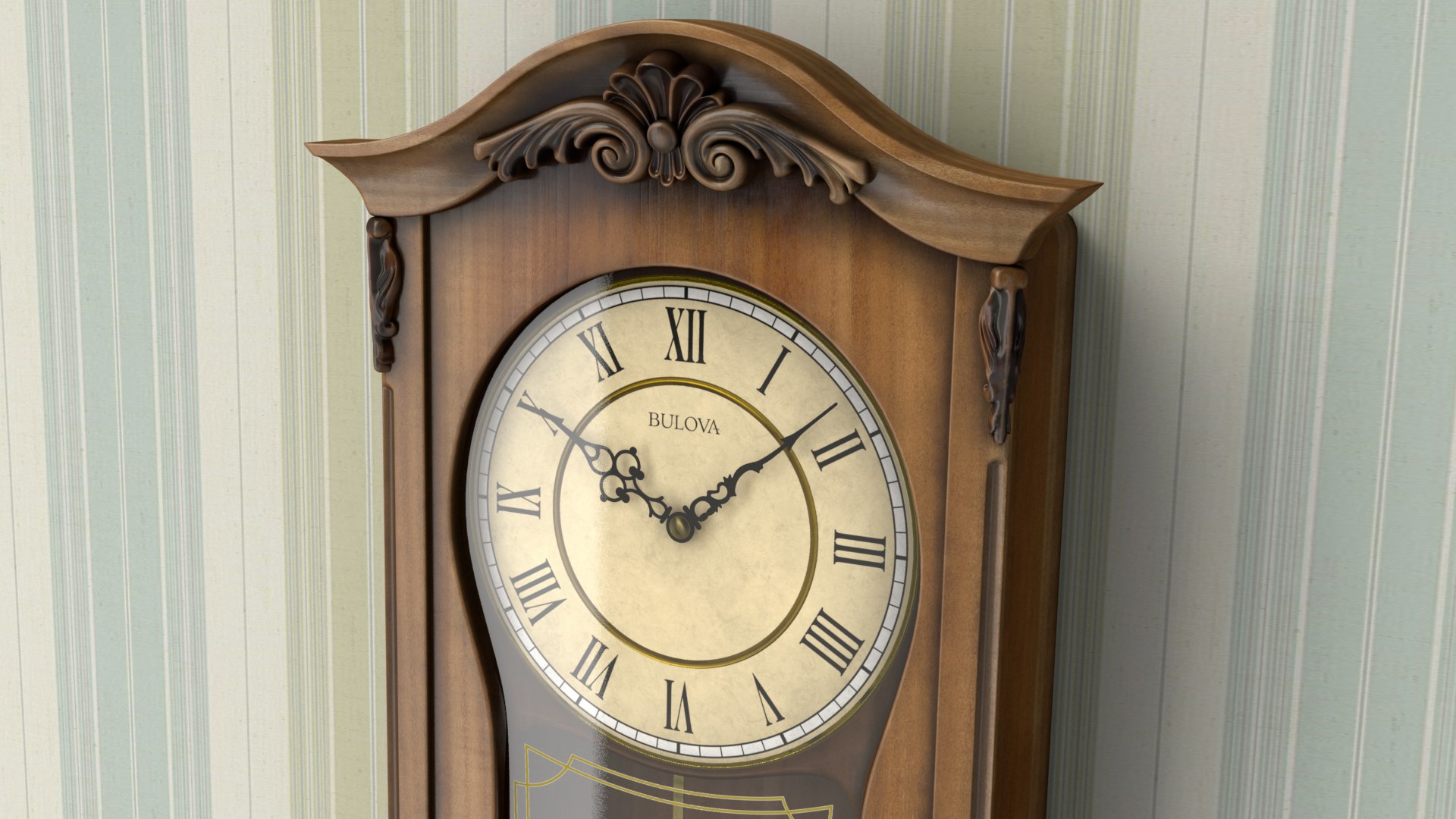 Bulova Pendulum Wall Clock Model TurboSquid 1511589