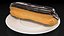 Eclair in Chocolate Glaze with Saucer model