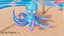 Stilisierter Low Poly Rigged Octopus Spielcharakter Low-Poly 3D-Modell