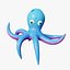 Stilisierter Low Poly Rigged Octopus Spielcharakter Low-Poly 3D-Modell