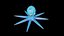 Stilisierter Low Poly Rigged Octopus Spielcharakter Low-Poly 3D-Modell
