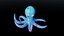Stilisierter Low Poly Rigged Octopus Spielcharakter Low-Poly 3D-Modell