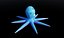 Stilisierter Low Poly Rigged Octopus Spielcharakter Low-Poly 3D-Modell