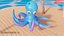Stilisierter Low Poly Rigged Octopus Spielcharakter Low-Poly 3D-Modell