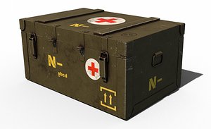 3D army medical crate model
