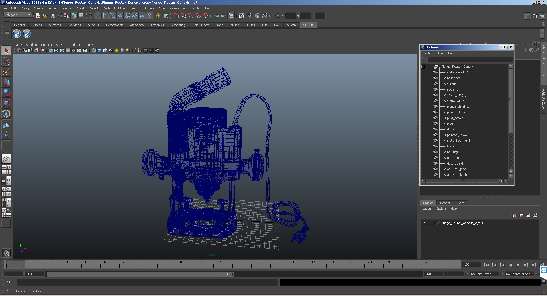 3D Plunge Router Generic - TurboSquid 1281014