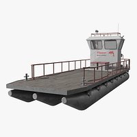 Flipper Pontoon Utility Boat with Yamaha Outboard Gray Rigged