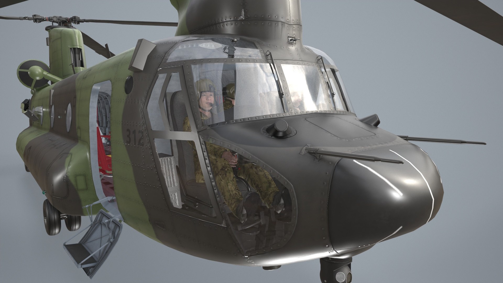 3D CH-47 Chinook RCAF Basic Animation - TurboSquid 2170251
