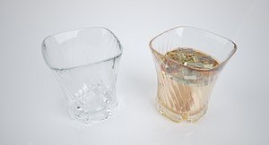 3d model of glass ice whisky drink