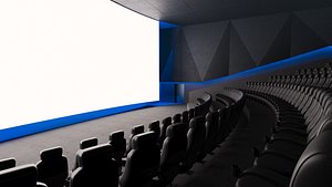 Modern High Tech Cinema Movie Theater Interior 3D model