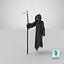 Grim Reaper Holds Out Scythe 3D model