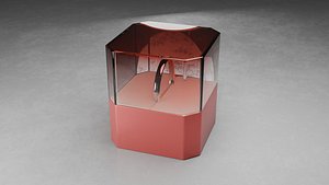 3D Luxury Red Octagonal Jewelry Display
