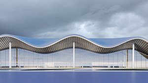Airport Building Terminal Archviz model