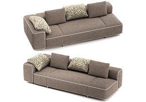 Minotti Yves Modular Sofa Set With Armrest Linear Element