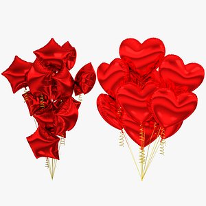 3D Helium Balloons Bouquets Collection V1 model
