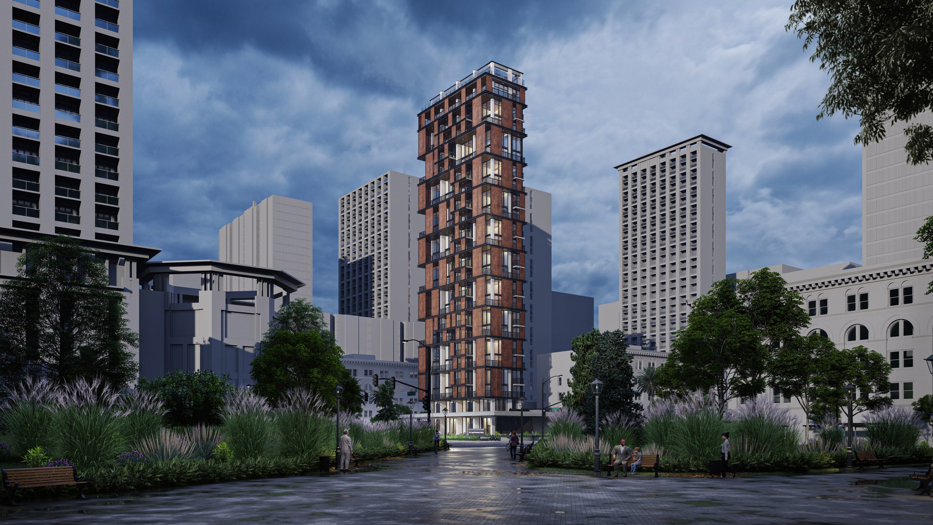 3D Residential Highrise Building Exterior Scene 3D Model - TurboSquid ...