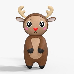 3D Cute Reindeer Low-poly 3D model model