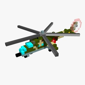 Mi24 Hind - pixelated 3D model