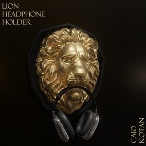 LION WALL MOUNTED HEADPHONE HOLDER 3D PRINT