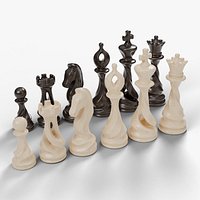 Twisted Chess Set with Wooden Board - Maple  Ebony