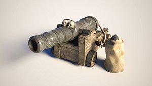 Pirate Cannon and Cannonball Sack