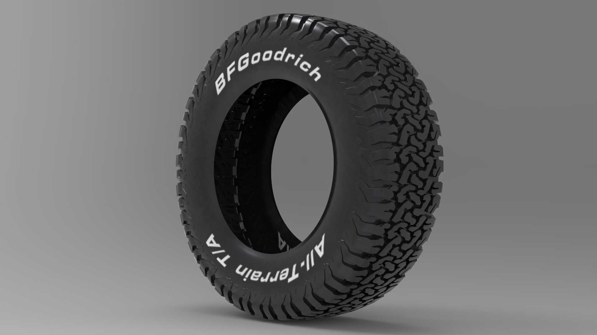 3D BF Goodrich All-Terrain Offroad Tire https://p.turbosquid.com/ts-thumb/Vq/nmEOuY/qx/turbo1/jpg/1723796351/1920x1080/fit_q87/31158f16b8dbb824d0551f90686efbb75bd6fe7f/turbo1.jpg