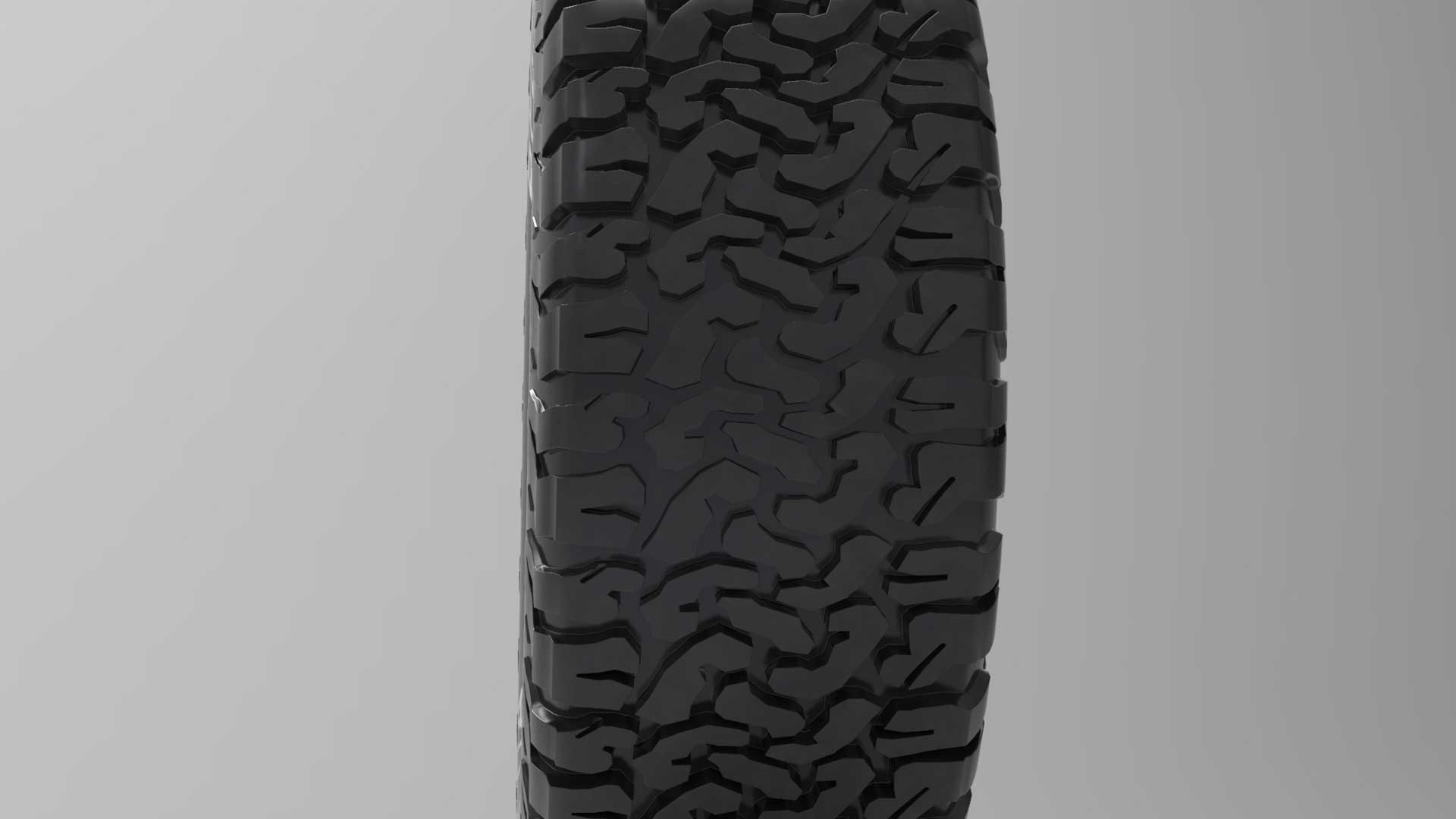 3D BF Goodrich All-Terrain Offroad Tire https://p.turbosquid.com/ts-thumb/Vq/nmEOuY/tn/untitled5/jpg/1723796353/1920x1080/fit_q87/1a996f06c1161f393dbbff4469ca7a43bc96979c/untitled5.jpg