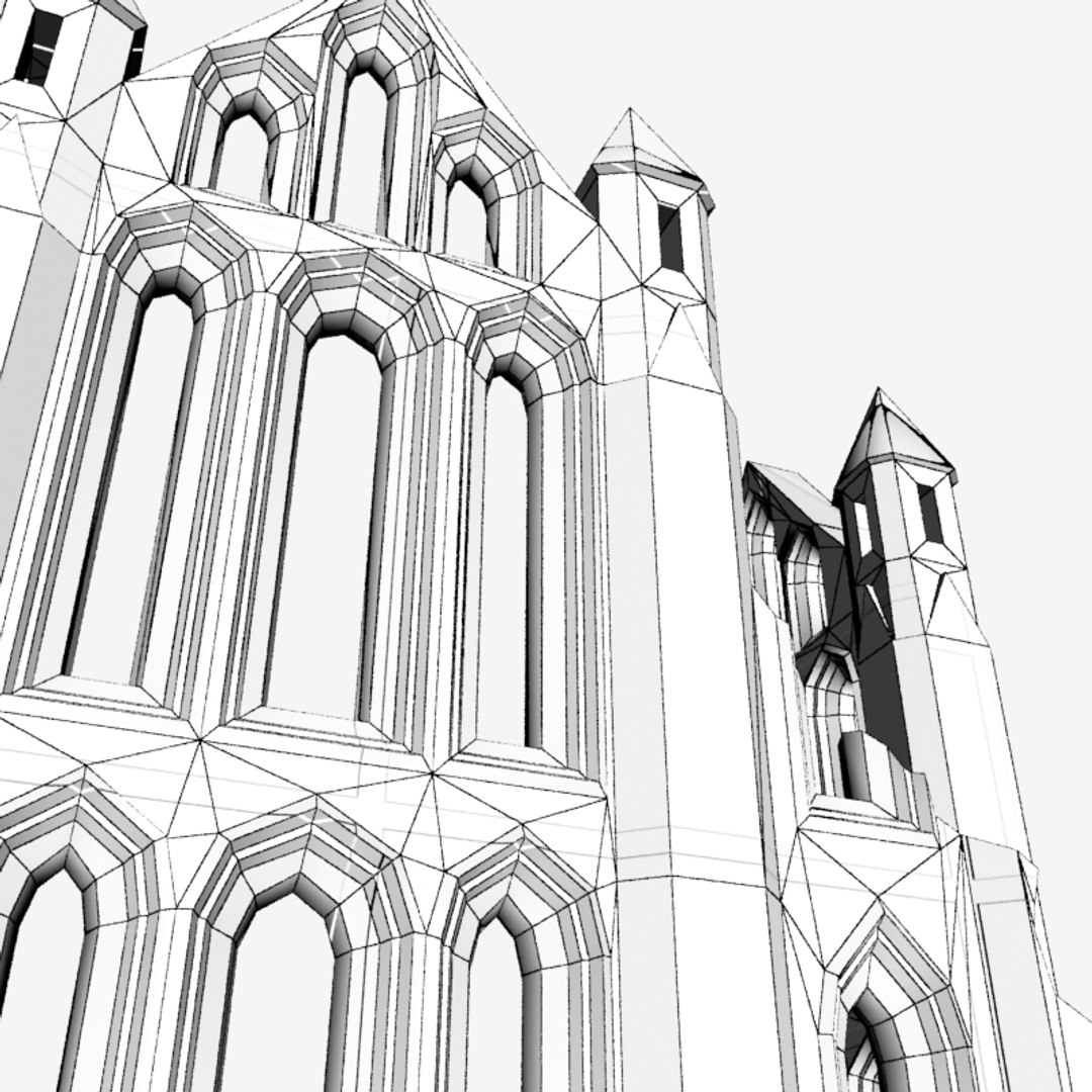 wall gothic building 3d model