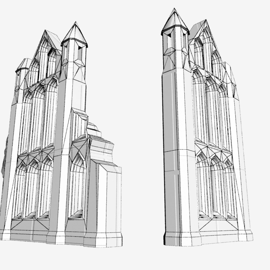 wall gothic building 3d model