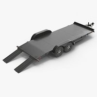 Double Axle Car Hauler Trailer 3D Model