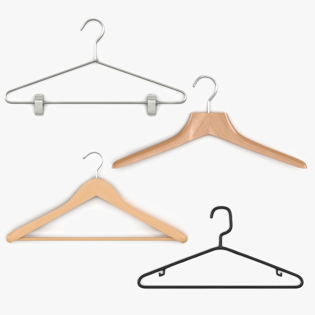 Clothes Hangers Collection 3D model preview