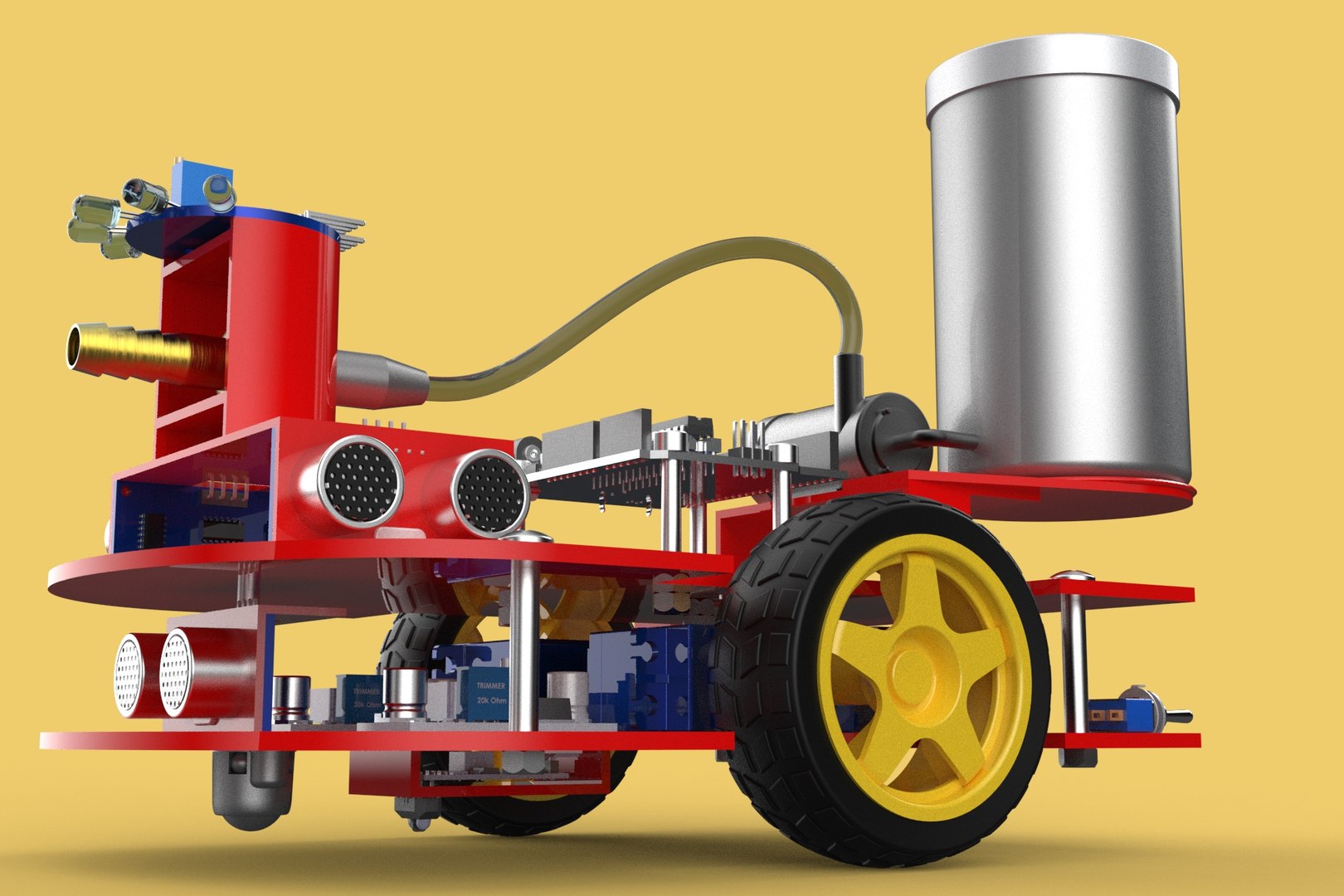 3D AUTONOMOUS FIRE FIGHTING ROBOT VEHICLE EXTINGUISHER SPRAYER UGV ...