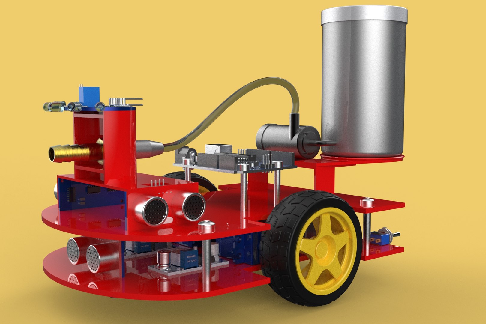 3D AUTONOMOUS FIRE FIGHTING ROBOT VEHICLE EXTINGUISHER SPRAYER UGV ...