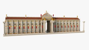 Fantasy ancient gate wall 3D model