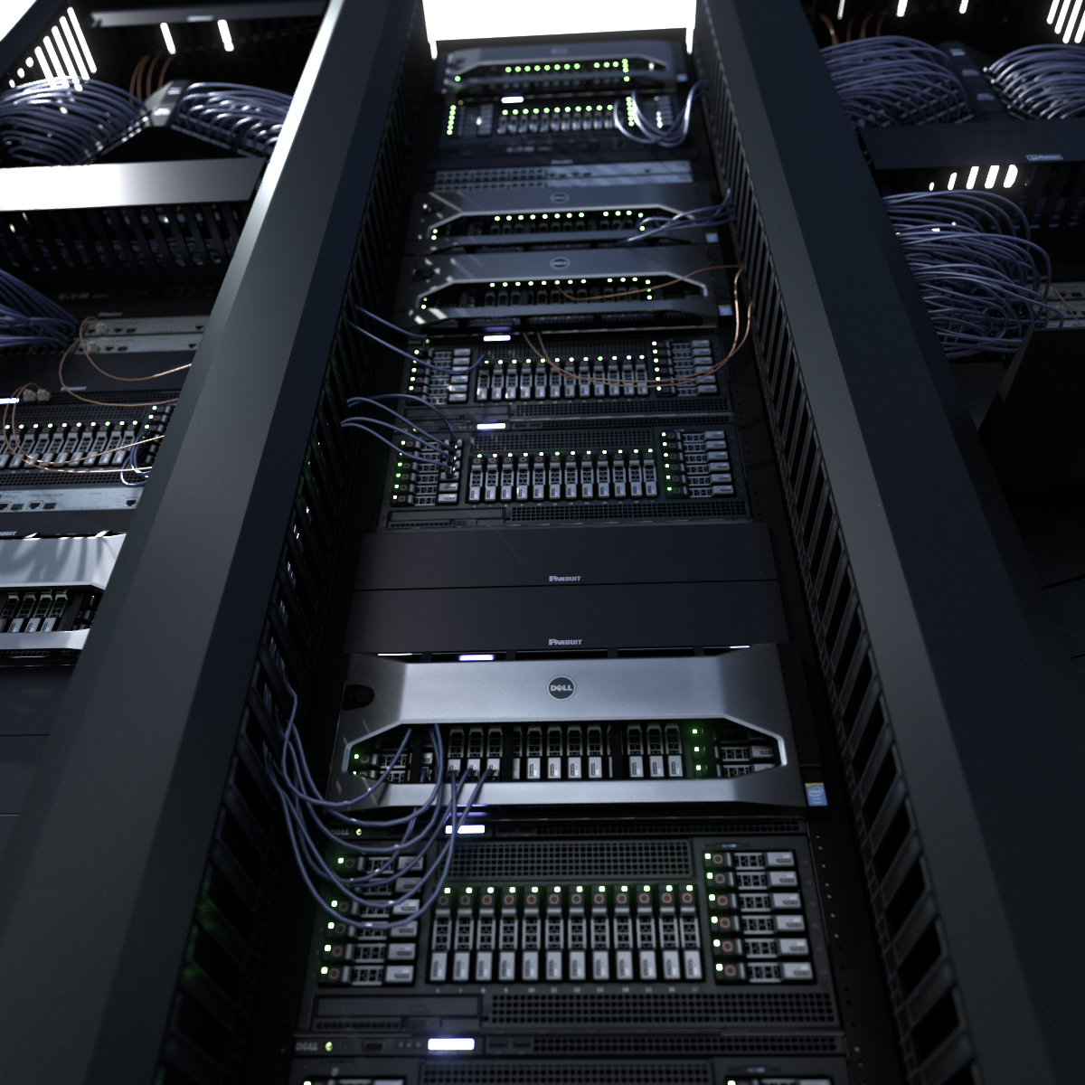 data server network rack 3d model