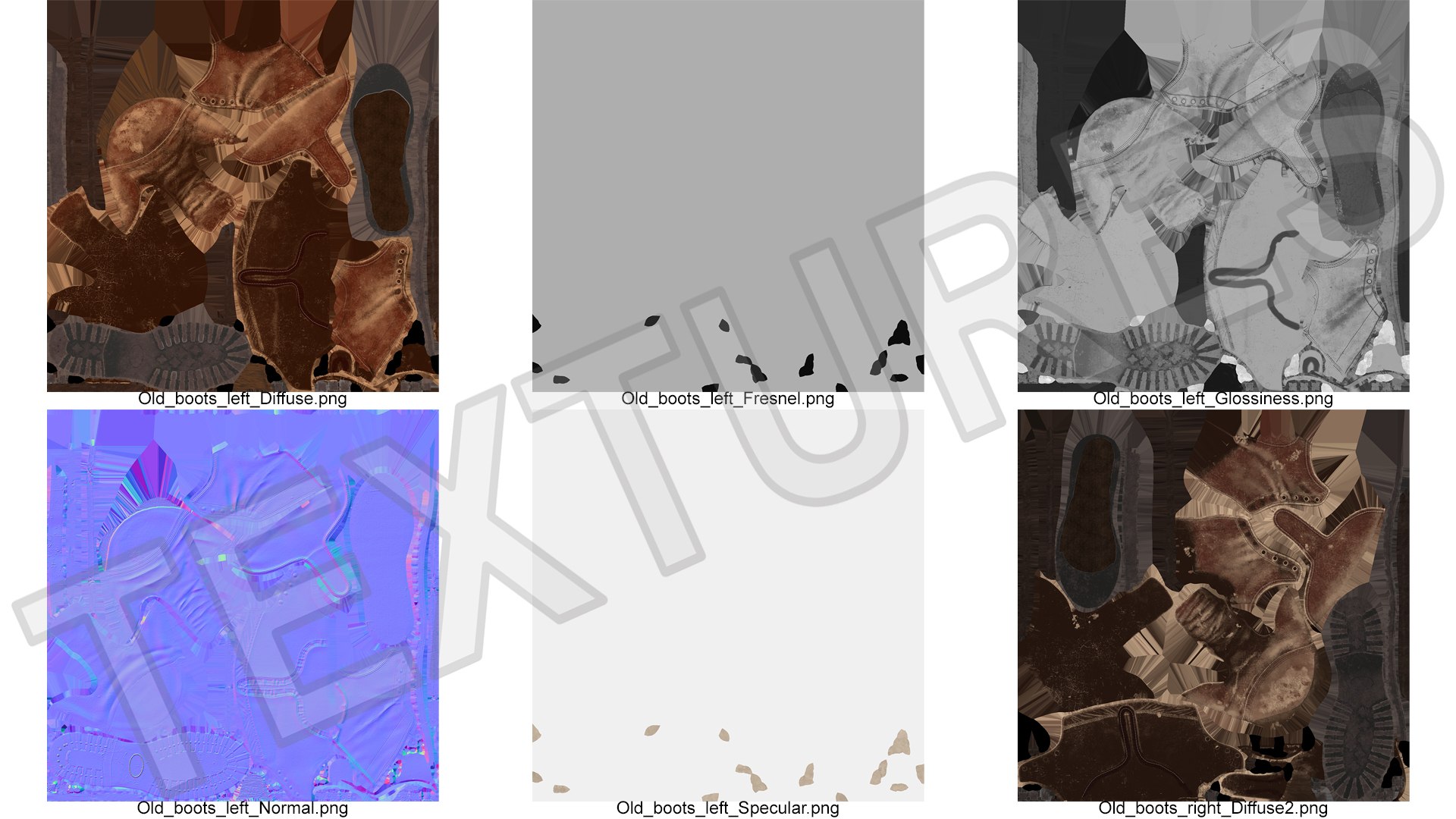 Old Boots model https://p.turbosquid.com/ts-thumb/Vr/I5POaB/oX/oldbootsmb3dmodel017/jpg/1669060534/1920x1080/fit_q87/c16d8d7482fc929669f52493a7db4ae0fac6c951/oldbootsmb3dmodel017.jpg