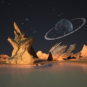 3d model of alien landscape