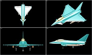 3d model euro typhoon fighter aircraft