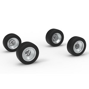 Wheel Set of Three Quarter Midget Scale 1 to 25 3D