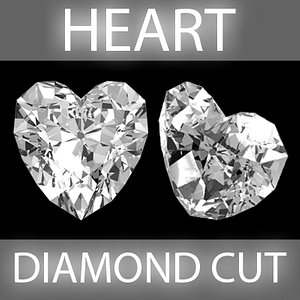 3d heart diamond cut