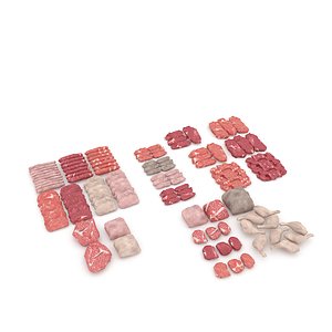 3D meat and sausage varieties model
