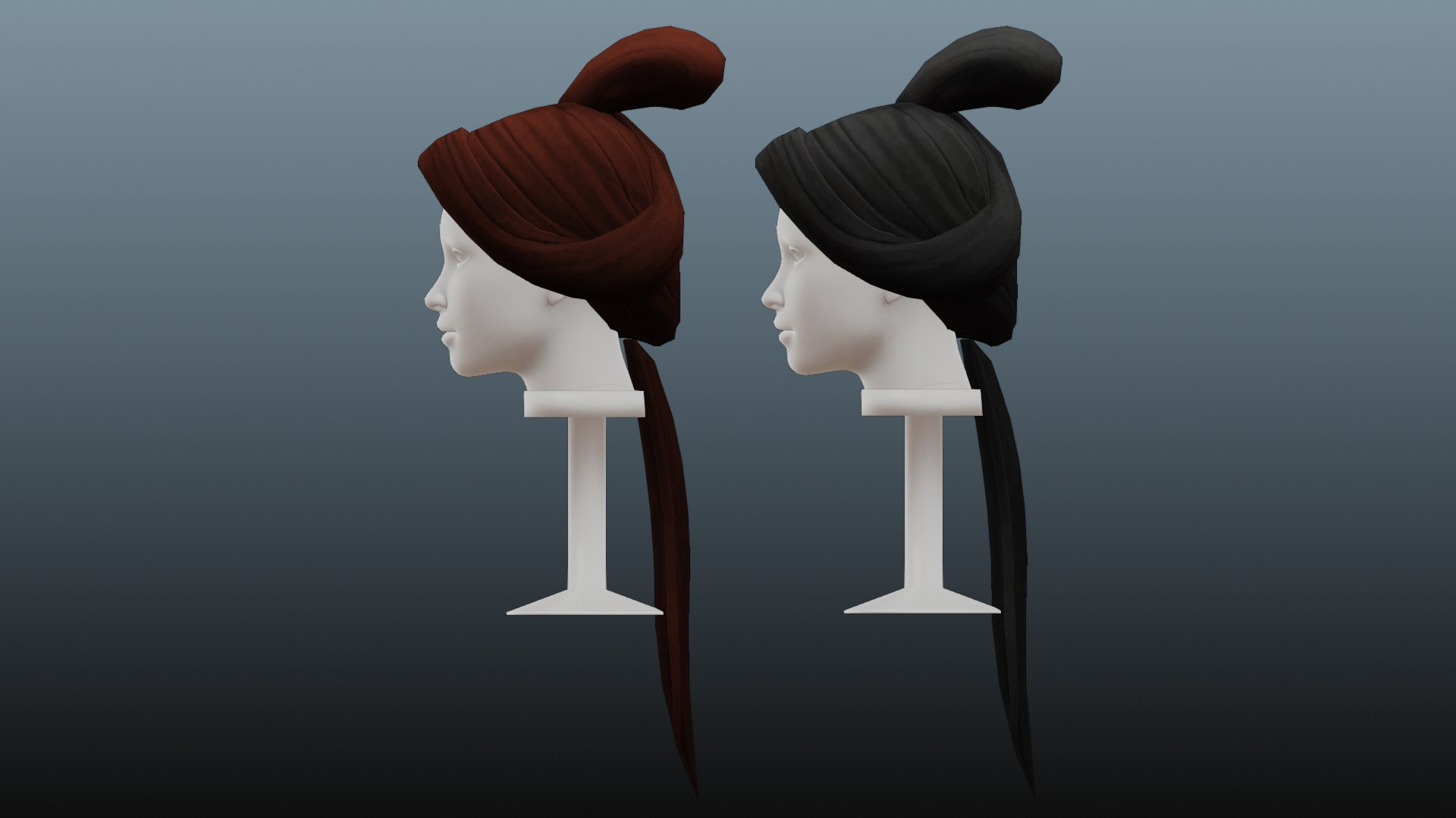 Female Hair 2 Colors 3D - TurboSquid 2318429