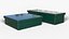 Conjunto de caja de metal verde
