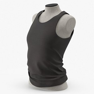 Female Undershirt Black 3D